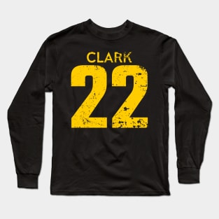 Caitlin Clark Yellow Distressed Jersey Number 22 Long Sleeve T-Shirt